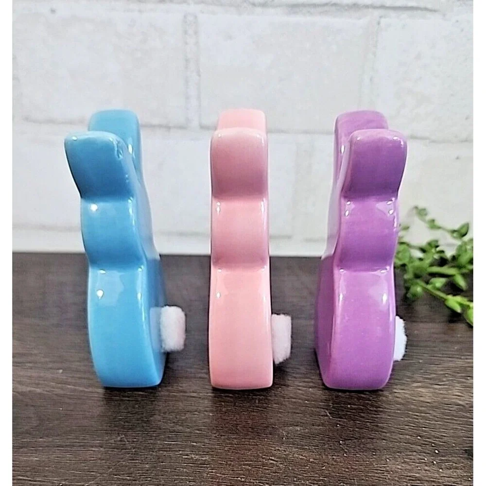Easter Bunny Rabbit Peeps‎ Ceramic Figurines Pastel 4